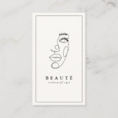 Moderne minimalistische Ivoor/Black Salon & Spa Visitekaartje (Voorkant)