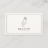 Moderne minimalistische Ivoor/Black Salon Visiteka Visitekaartje (Voorkant)