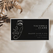 Moderne minimalistische Ivoor/Black Salon Visiteka Visitekaartje