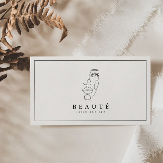 Moderne minimalistische Ivoor/Black Salon Visiteka Visitekaartje