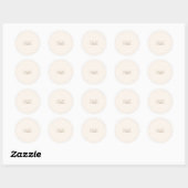 Moderne Minimalistische Ivoor Monogram Bruiloft Ronde Sticker (Vel)