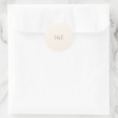 Moderne Minimalistische Ivoor Monogram Bruiloft Ronde Sticker (Tas)