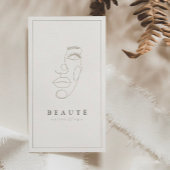 Moderne minimalistische Ivoor/Neutrale Salon & Spa Visitekaartje