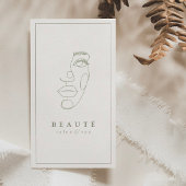Moderne minimalistische Ivoor/Olijf Salon & Spa Visitekaartje