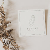 Moderne minimalistische ivoor / olijfsalon vierkante visitekaartje