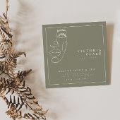 Moderne minimalistische ivoor / olijfsalon vierkante visitekaartje