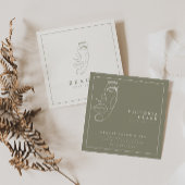 Moderne minimalistische ivoor / olijfsalon vierkante visitekaartje