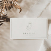 Moderne minimalistische Ivoor / Olive Salon Visite Visitekaartje