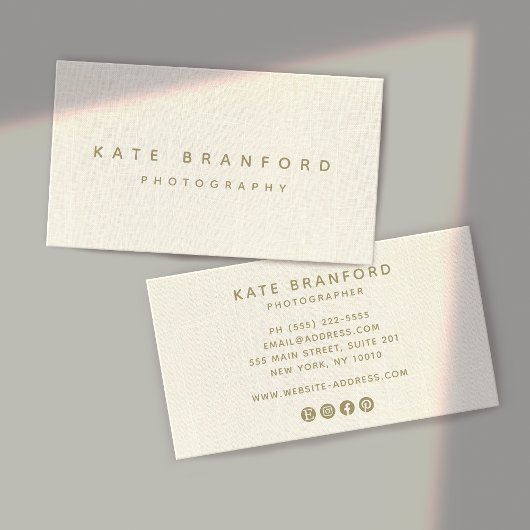 Moderne minimalistische ivoor witte professional visitekaartje