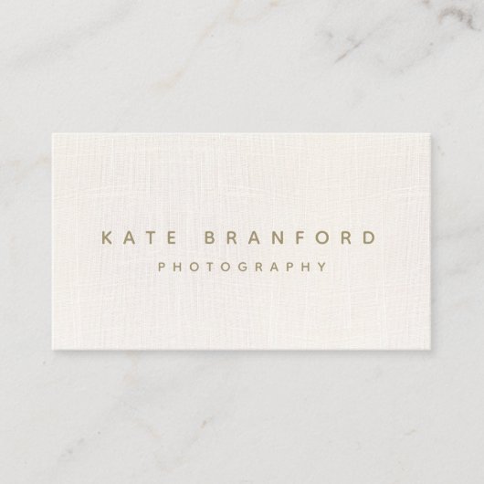 Moderne minimalistische ivoor witte professional visitekaartje (Voorkant)