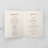 Moderne minimalistische ivoorcrème zwarte bruiloft programma (Binnen)