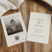 Moderne Minimalistische Ivoren QR Code Foto Bruilo