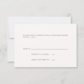 Moderne minimalistische ivoren RSVP-kaart RSVP Kaartje (Achterkant)