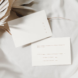 Moderne minimalistische ivoren RSVP-kaart RSVP Kaartje