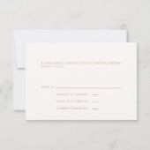 Moderne minimalistische ivoren RSVP-kaart RSVP Kaartje (Achterkant)