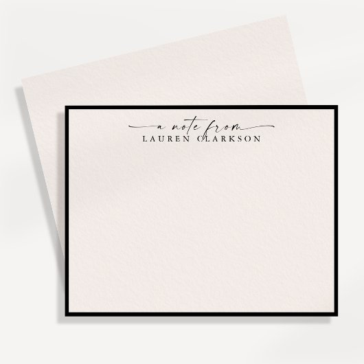 Moderne Minimalistische Ivoren Script Notitiekaart Kaart