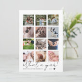 Moderne Minimalistische Jaar Foto Collage Feestdagenkaart (Staand voorkant)
