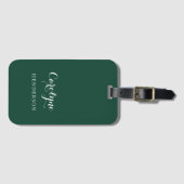 Moderne Minimalistische Jager Groen Bagagelabel (Voorkant (horizontaal))
