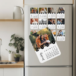 Moderne Minimalistische Januari 2026 Foto Agenda Magneet