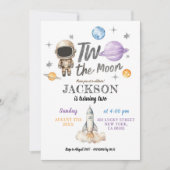 Moderne Minimalistische Jongensplaneet Twee De Ver Kaart (Voorkant)