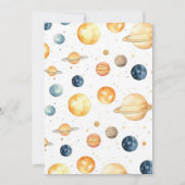 Moderne Minimalistische Jongensplaneet Twee De Ver Kaart (Achterkant)