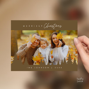 Moderne Minimalistische, Jooligste Kerst Familie F Briefkaart