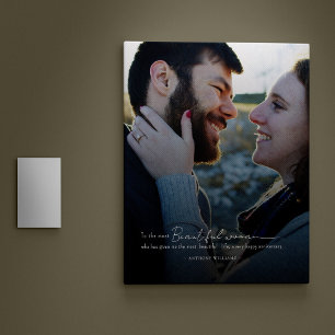 Moderne, minimalistische Jubileum bruiloft foto Canvas Afdruk
