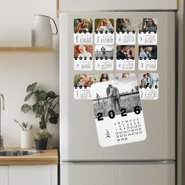 Moderne Minimalistische Juni 2026 Foto Agenda Magneet