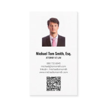 Moderne Minimalistische Jurist Foto & QR Code Vert
