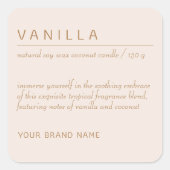 Moderne minimalistische kaars cosmetica product la vierkante sticker (Voorkant)