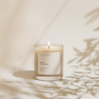 Moderne Minimalistische Kaars Cosmetica Vierkante Sticker