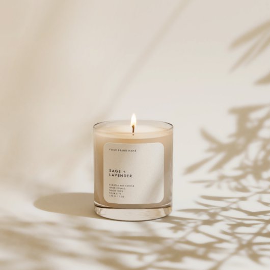 Moderne Minimalistische Kaars Cosmetica Vierkante Sticker