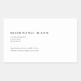 Moderne minimalistische kaars of productlabel rechthoekige sticker