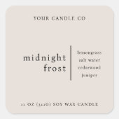 Moderne minimalistische kaars verpakking label bei (Voorkant)