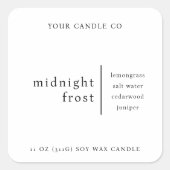 Moderne minimalistische kaars verpakking label wit (Voorkant)