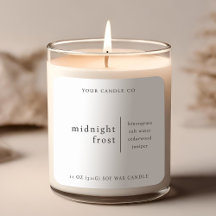 Moderne minimalistische kaars verpakking label wit