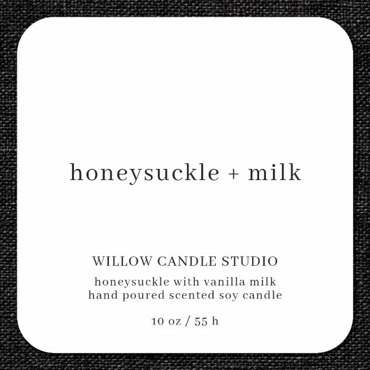 Moderne minimalistische kaars zakelijke verpakking vierkante sticker