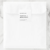 Moderne Minimalistische Kaarslabel Vierkante Sticker (Tas)