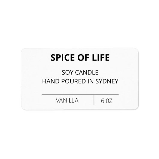 Moderne minimalistische kaarslabels etiket (Voorkant)