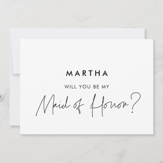 Moderne, minimalistische kaart met eervoorstel (Voorkant)