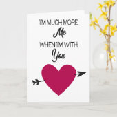 Moderne minimalistische kaart met groot roze hart  (Gele Bloem)