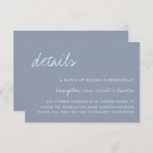 Moderne, minimalistische Kaart voor blauwe groene  (Voorkant / Achterkant)