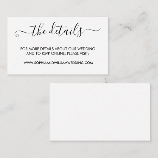 Moderne minimalistische Kaart voor bruiloft (Voorkant / Achterkant)