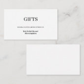 Moderne, minimalistische Kaart voor cadeauregistra (Voorkant / Achterkant)