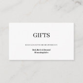 Moderne, minimalistische Kaart voor cadeauregistra (Voorkant)