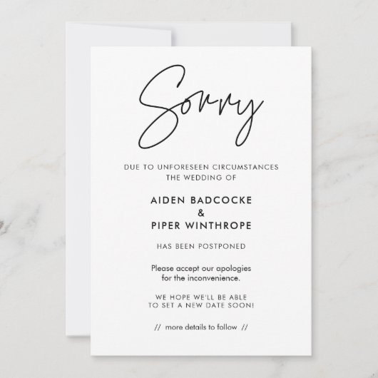 Moderne minimalistische kaart voor het updaten van (Voorkant)