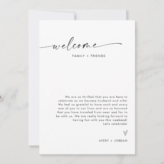 Moderne minimalistische Kaart voor welkome eveneme (Voorkant)