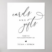 Moderne minimalistische kaarten en cadeaubonnen poster (Voorkant)