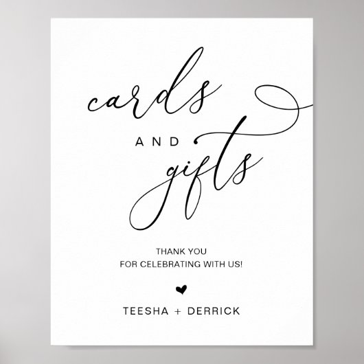 Moderne minimalistische kaarten en cadeaubonnen poster (Voorkant)