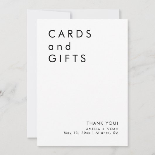 Moderne minimalistische Kaarten en geschenken Trou (Voorkant)